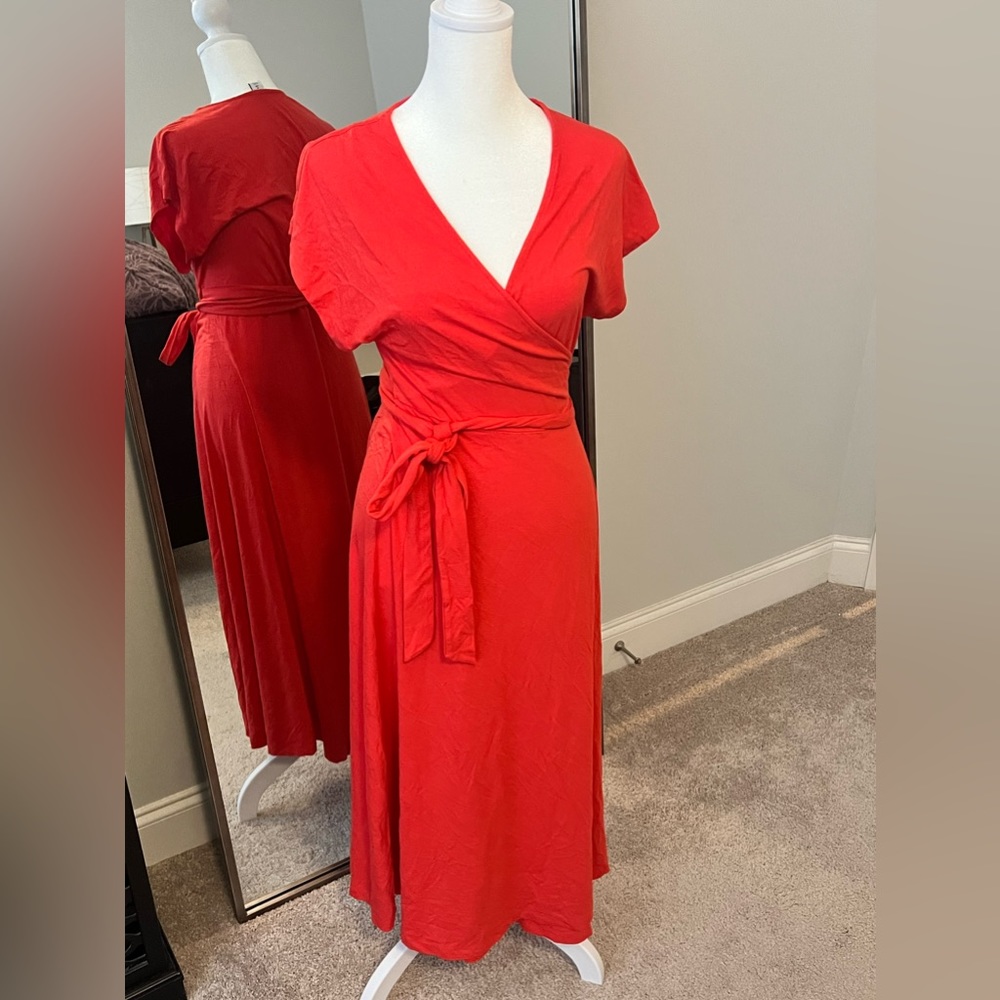 Classic Orange wrap dress